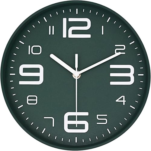 Miniatura 24 de 45MinST Reloj de pared moderno naranja de 8 pulgadas, silencioso, sin tictac, números grandes 3D, cronometraje preciso, reloj decorativo de pared y