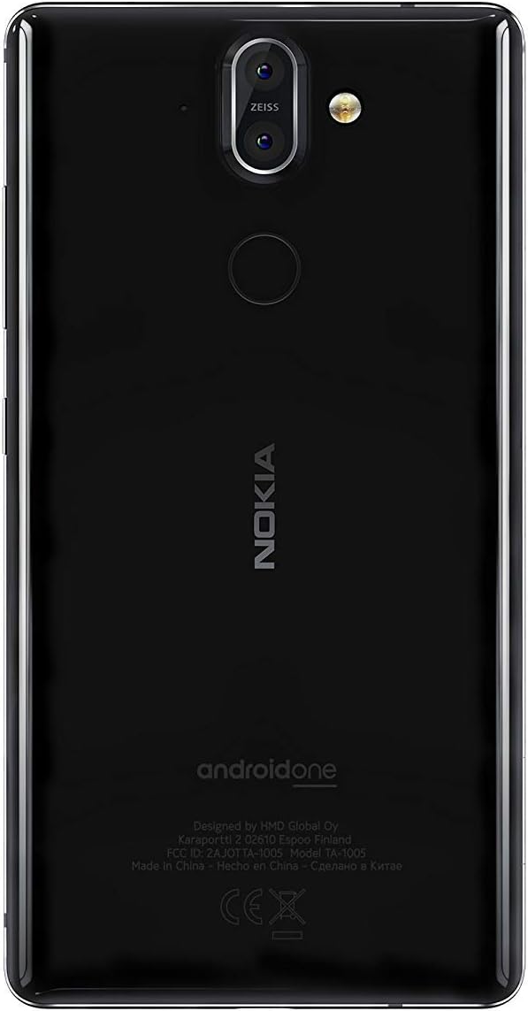 Esiosa view of Nokia 8 Sirocco TA-1005, displaying the curved P-OLED screen and front camera.