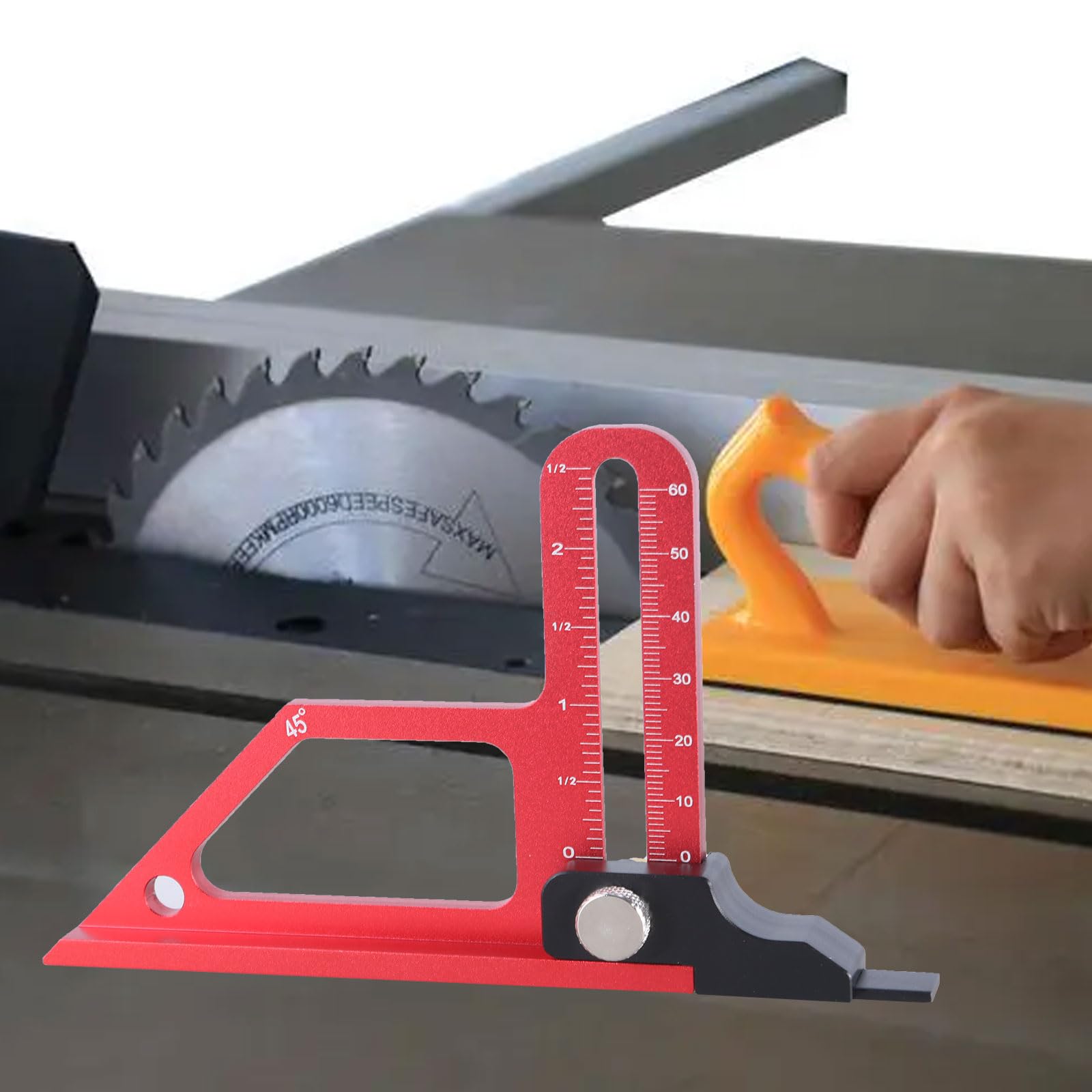 kobeIeen Adjustable Depth Measuring Tool Aluminum Depth Meter Accurate Height Gauge Double Scale Measuring Tool for Woodworking