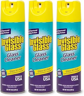 Invisible Glass 91160-3PK Premium Glass and Window Cleaner for Auto and Home Cleans Glass, Windows, Glass Cooktops, Patio Doors, and More, Streak-Free, Ammonia-Free, Tint-Safe, 19 Oz, Pack of 3