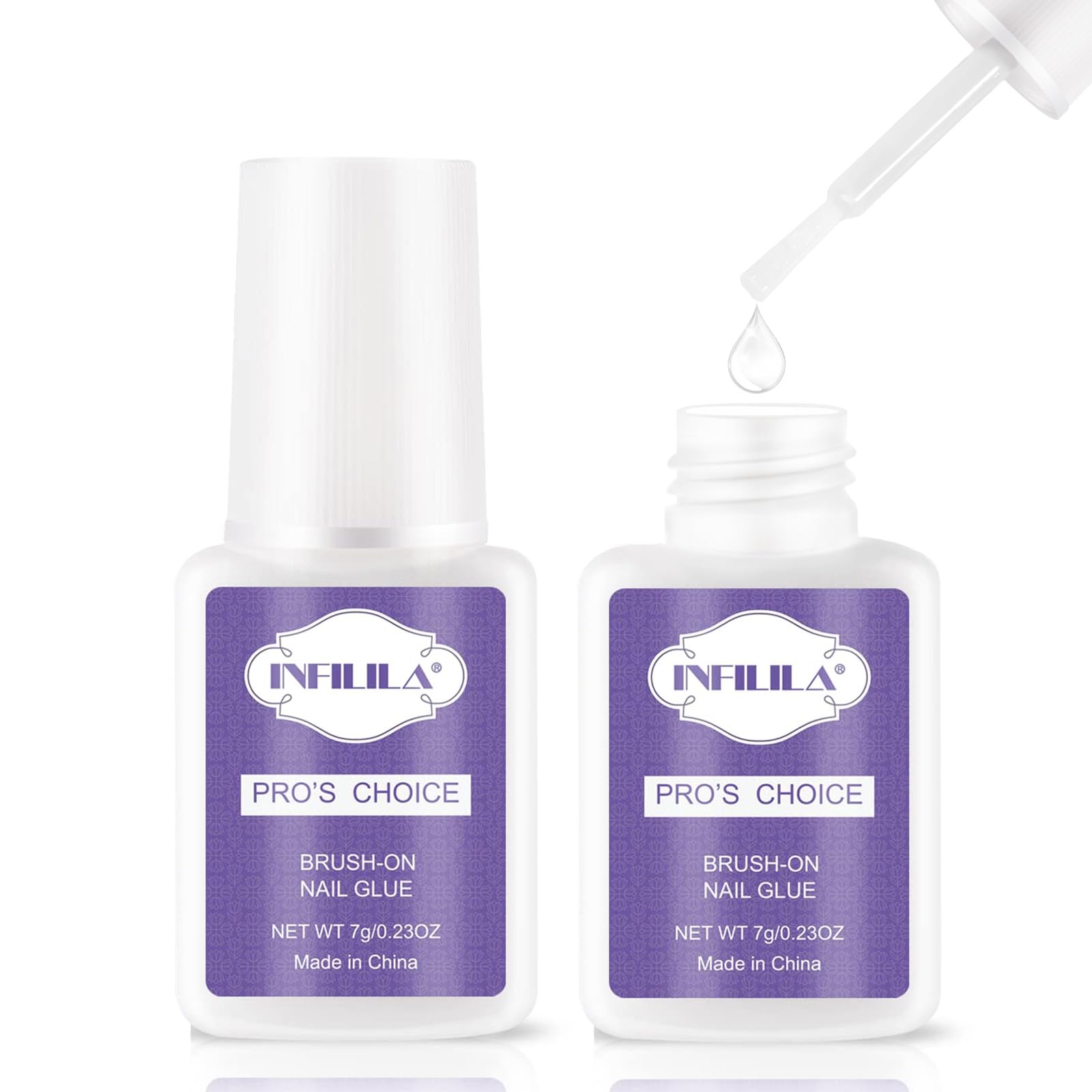 NXJ INFILILA Professional Brush On Nail Glue Arcrylic Nail Glue Nail Glue for Acrylic Nails Strong Nail Glue Professional Nails Glue Adhesive Press On