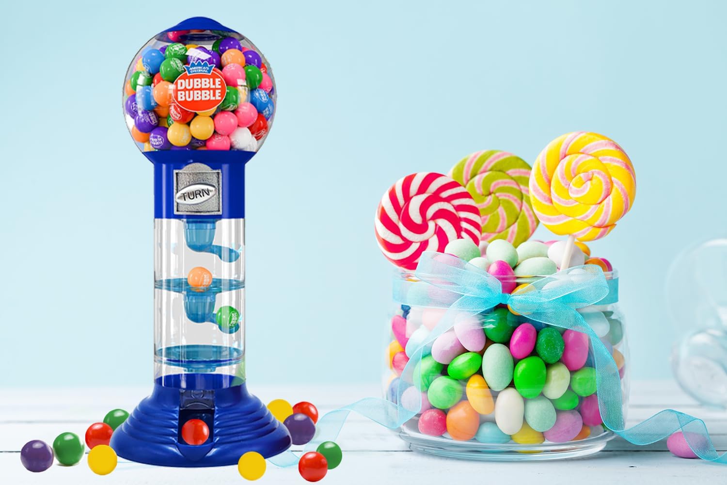 The Dreidel Company Spiral Fun Gumball Bank 10.5" Inches Tall, Assorted (2-Pack)