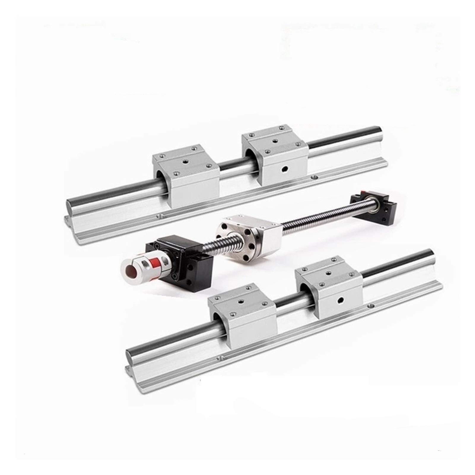 B. Linearschienenstütze + SBR20 Wellenführung + SBR20UU-Blocklager + Kugelschnecken Set + Mutter + BKBF12 + Kuppler (Color : EK12 EF12, Guide Length : Sbr 200 sfu1605 265)