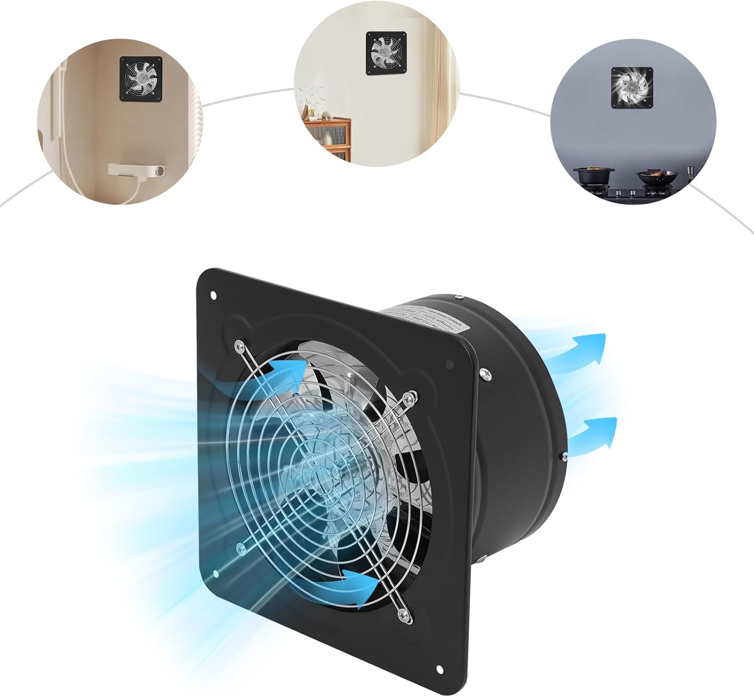 8'' Explosion Proof Exhaust Fan, 80W 500CFM Industrial Axial Flow Fan Utility Blower Ventilator Extractor Factory Extraction Ventilation for Garage Shops Kitchen, 2600RPM