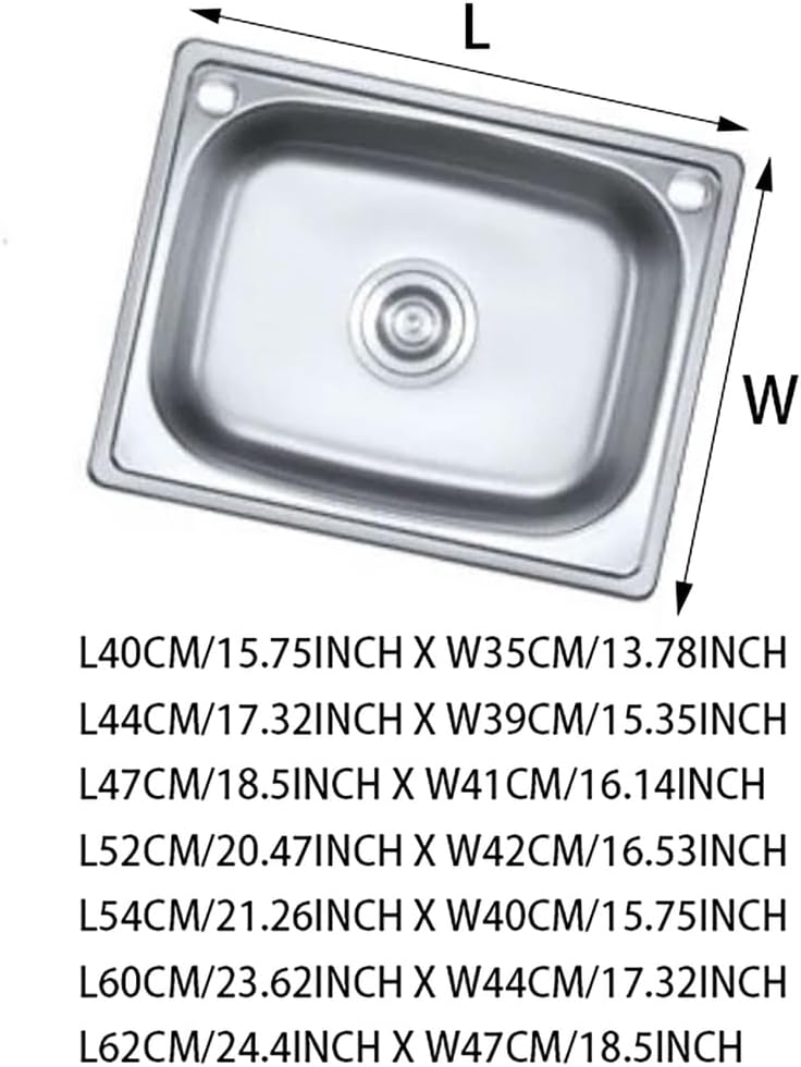 Stainless Steel Sink Wall Mount Commercial Hand Washing with Tap&Drain Kitchen & Bar Sinks Basin for Home Garage Restaurant Laundry RV Bathroom Store,Silver,L44*W39