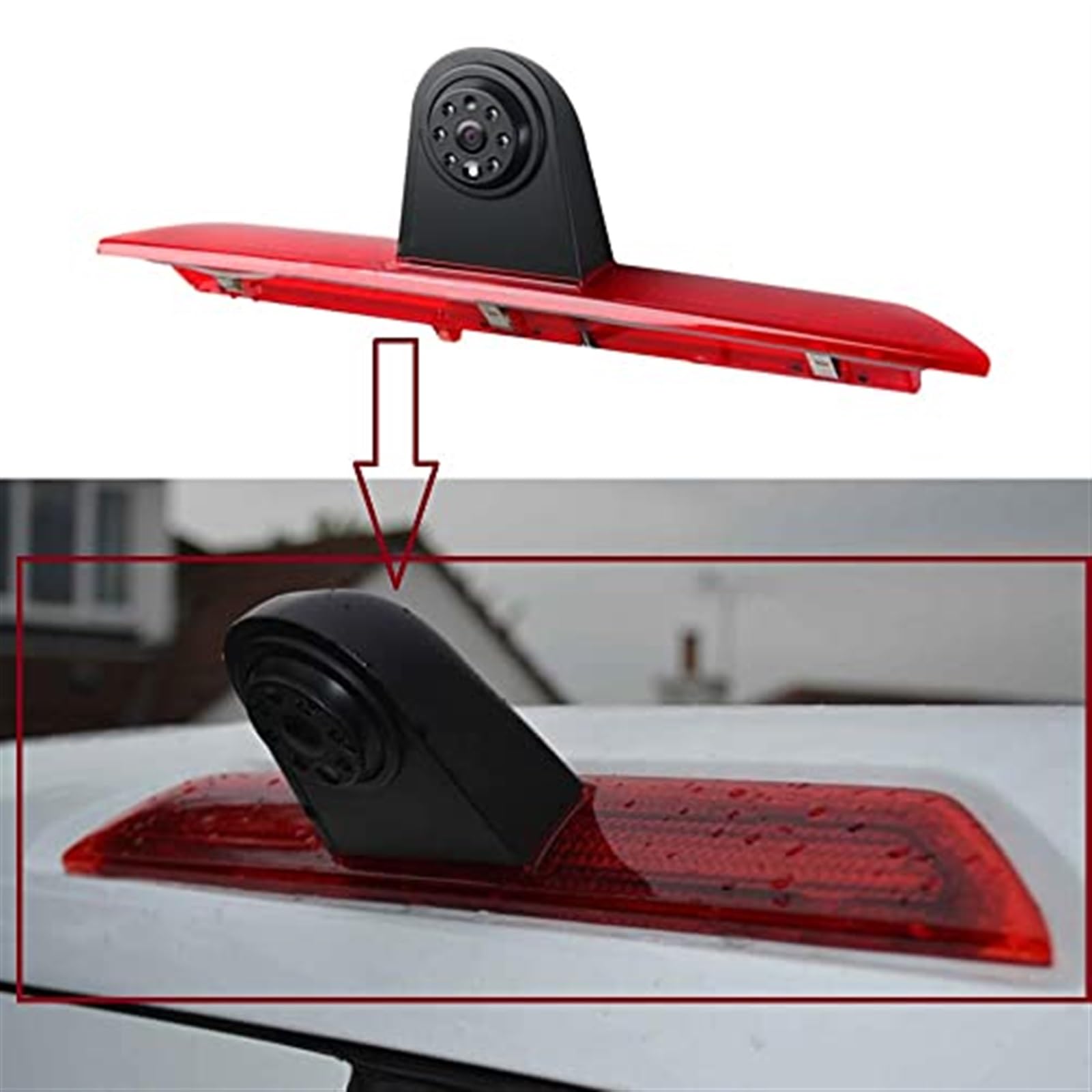 Kamera HD 3. światła hamowania + 7-calowy monitor, do Forda, Transita 8 V363, F-150, F250 F350 2014-2019 cofania z noktowizorem Kamera tylnego światła stopu samochodu