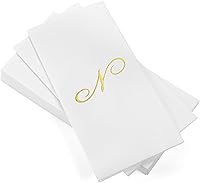 Vista 18 de AMERICAN HOMESTEAD - Toallas de mano desechables – Servilletas de invitados con monograma de lámina plateada – Toallas de papel de baño similares al