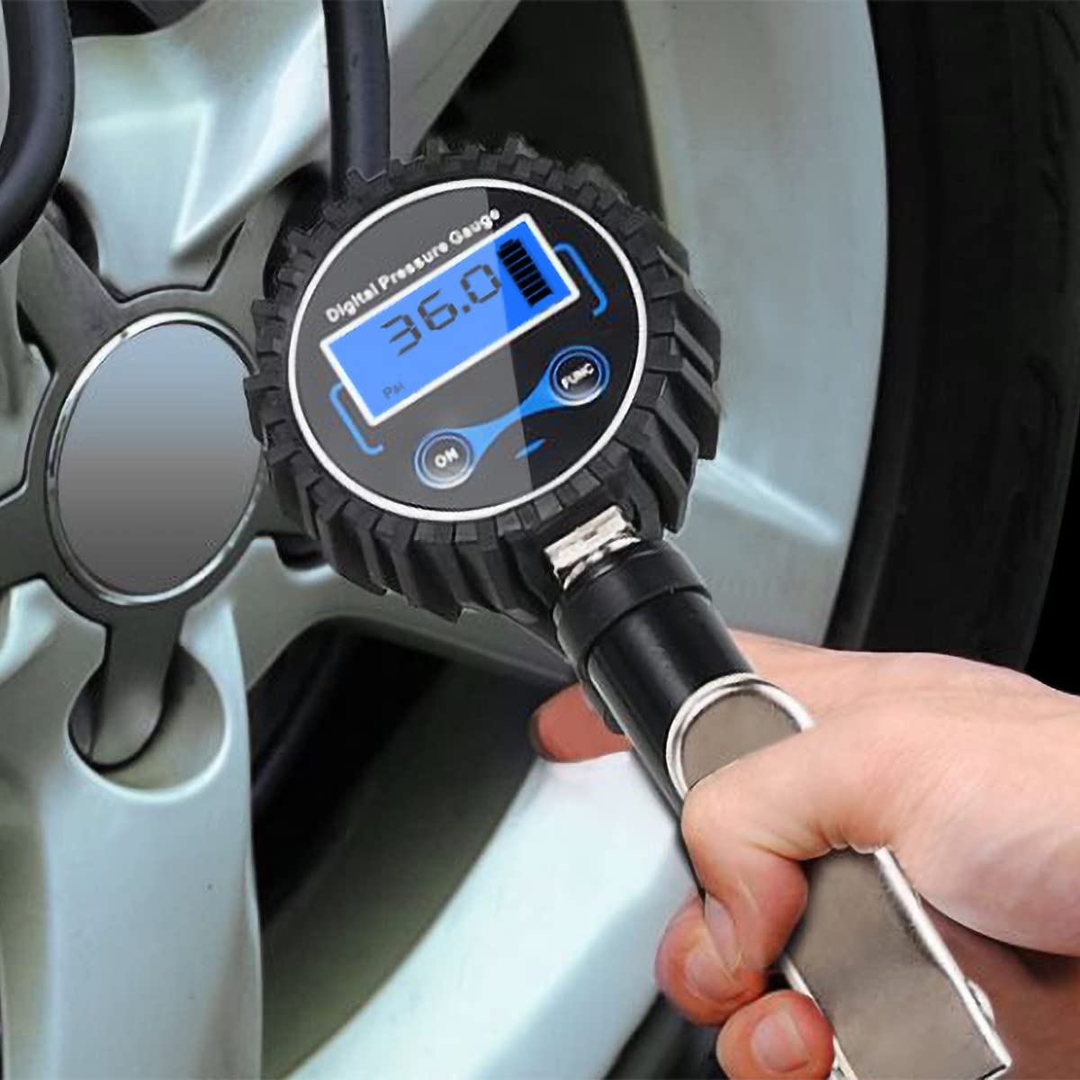Medidor de presión de neumáticos 200PSI probador de presión de neumáticos Pantalla Digital medidor de Alta precisión Accesorios de compresor de Aire