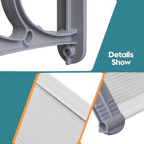 Miniatura 49 de MCombo Toldo para ventana de 39.8 x 37.8 pulgadas, para exteriores, de policarbonato, para patio, 6055-4040 (tablero gris con soporte negro)