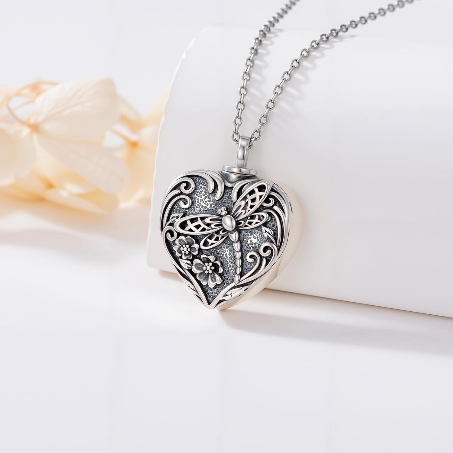TOUPOP Heart Urn Necklace for Ashes 925 Sterling Silver Cremation Jewelry Keepsake Necklaces Memorial Sympathy Gifts for Women Mom Wife - Image 2