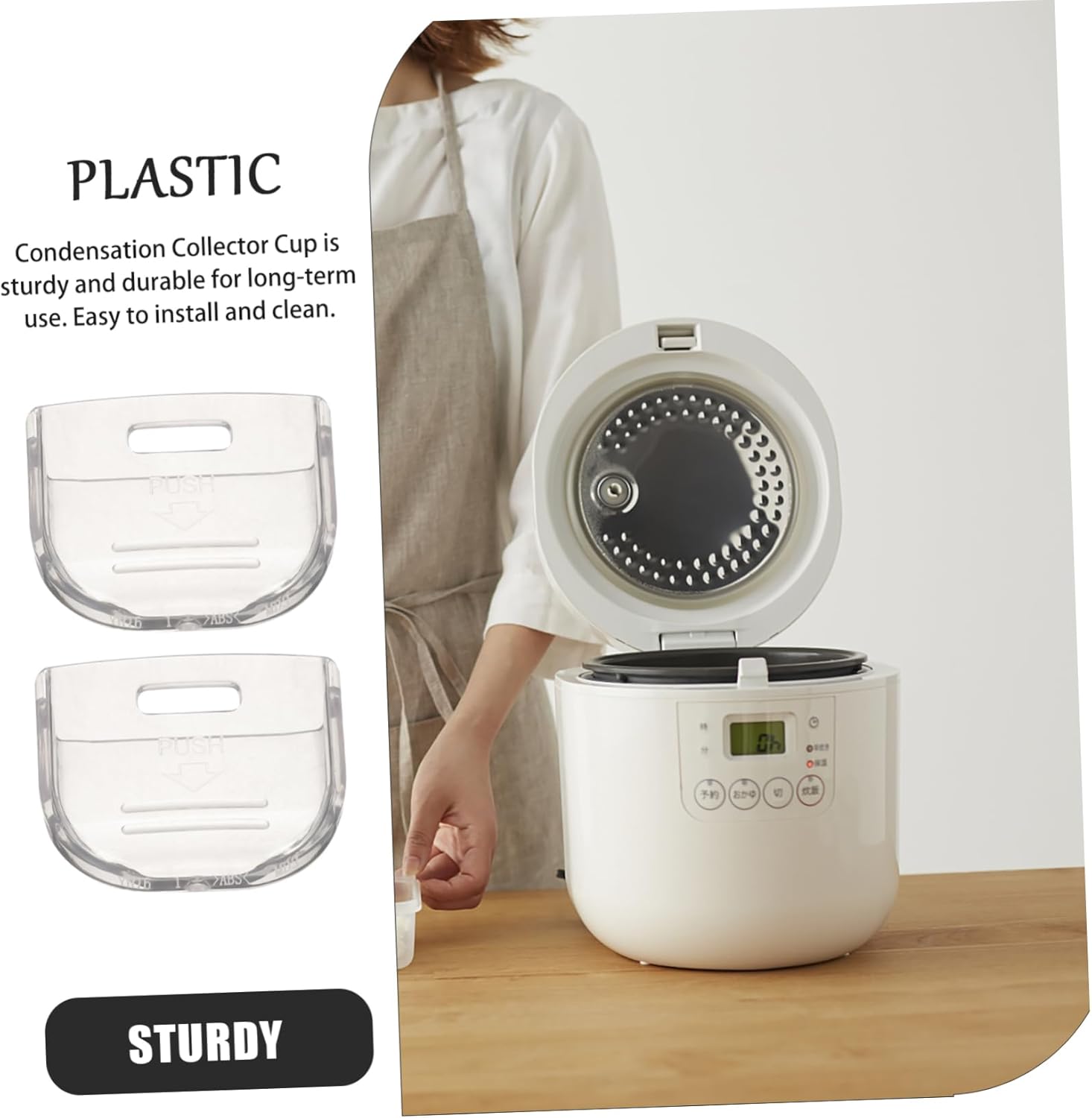 Lurrose 5sets Rice Cooker Condensation Cup Replacement Sturdy Plastic Collector for Rice Cooker Steamer 6pcs*5