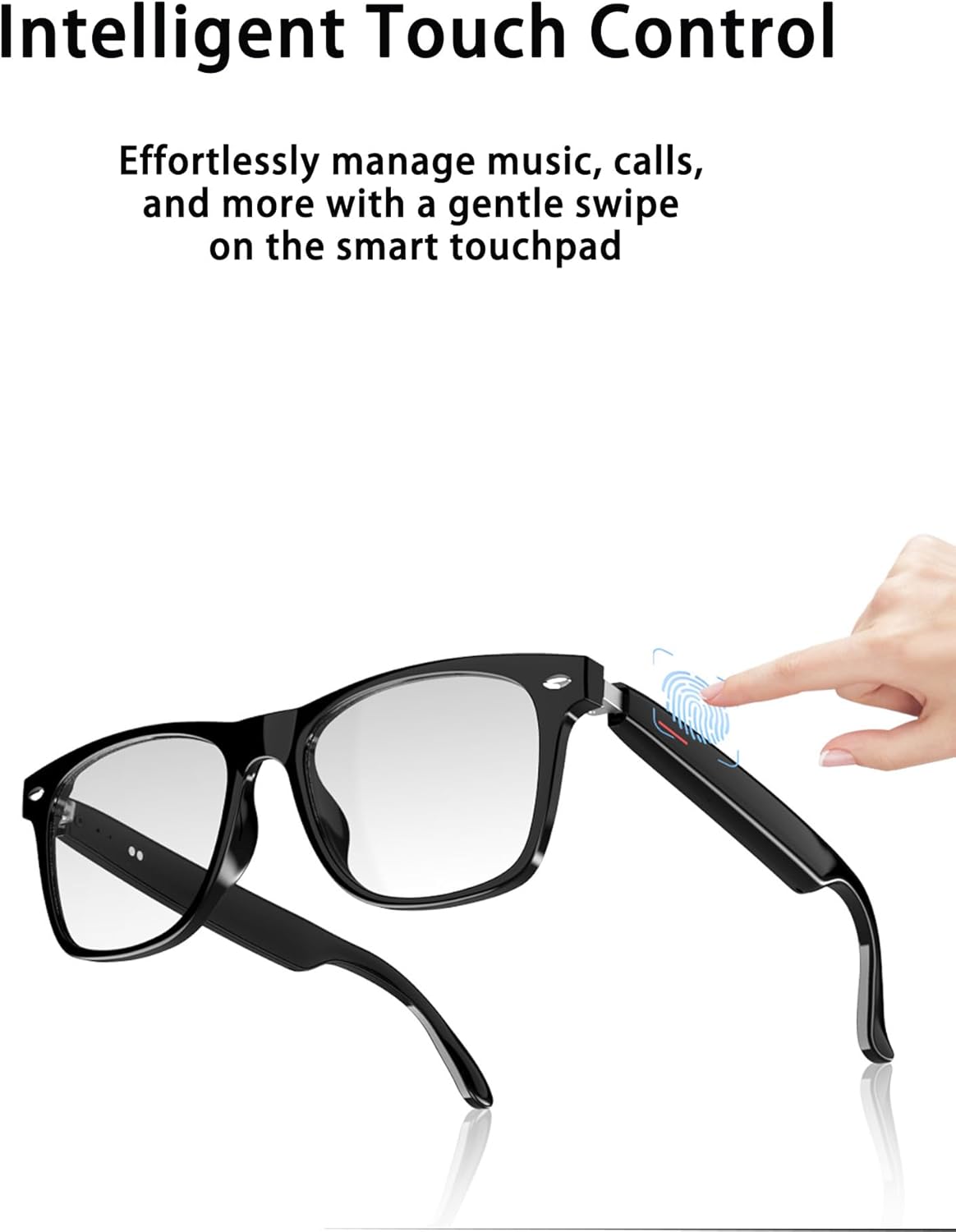 Smart Glasses, Bluetooth Glasses with Auto On/Off, Open-Ear Audio, Voice Assistant, Unisex Design for Men and Women