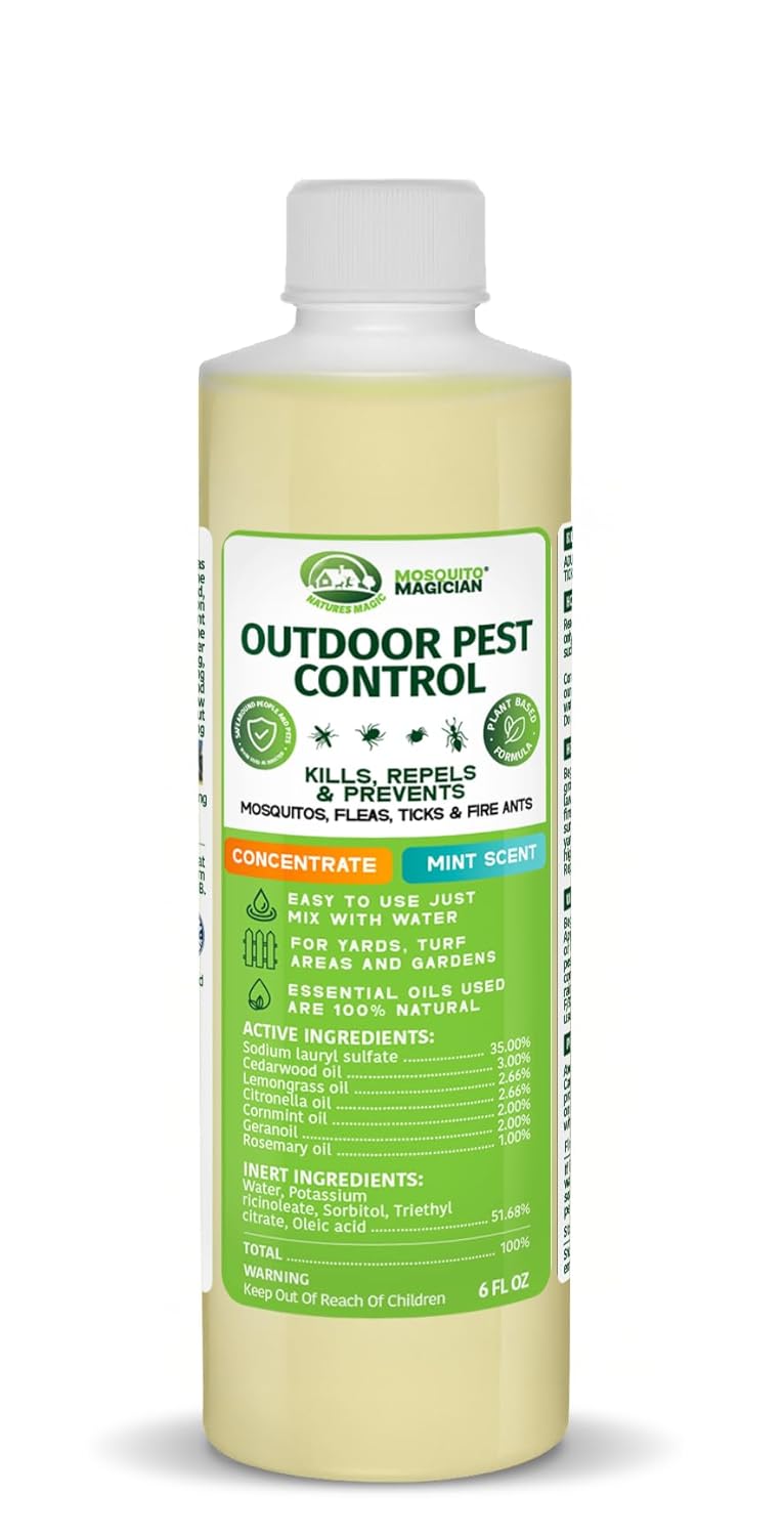 Mosquito Magician Liquid Concentrate, Kills Mosquitoes, Fleas & Fire Ants Yard Spray Treatment, Pet Safe, Use with Sprayers, Foggers & Misting Systems, Outdoor Mosquito Repellent, 1 Gallon - Original