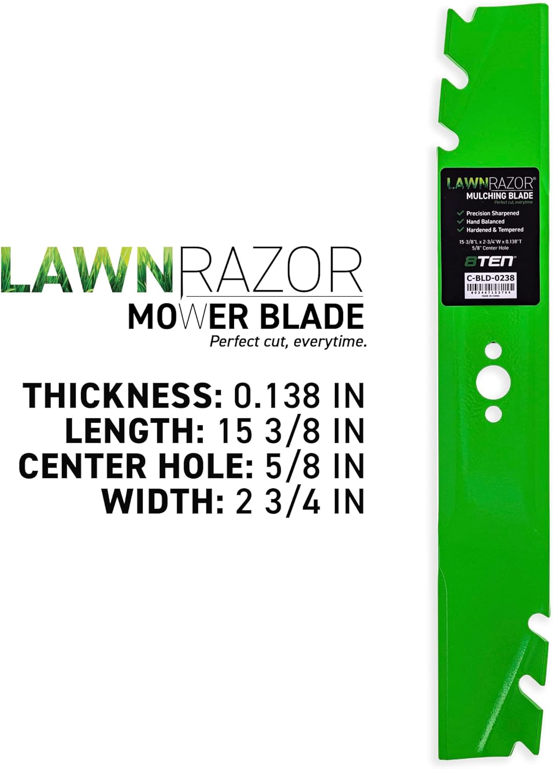 8TEN LawnRAZOR Blade Set for Toro TimeMaster 30 Inch Deck Exmark Walk Behind 116-6358-03 (Toothed) 2 Pack
