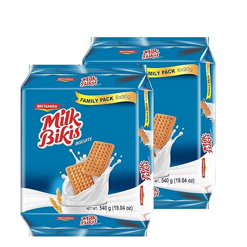 BRITANNIA Milk Bikis Galletas de 1904 onzas 1905oz  Galletas crujientes sándwichadas en crema  Snacks favoritos para el desayuno y la hora del té