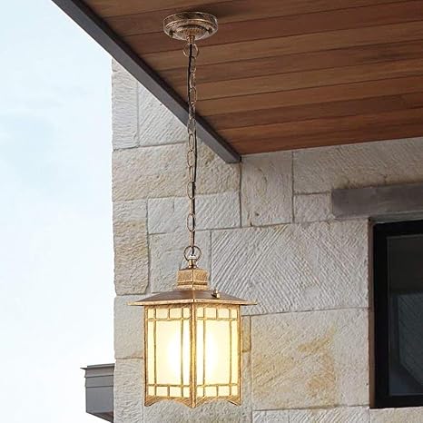 WANGLL Japanese- Decoration Waterproof Outdoor Hanging Lights Square Frame Lampshade Ceiling Pendant Light Aluminum Hanging Suspension Lamp Garden Balcony Corridor Aisle Porch Chandelier E27 Made in WANGLL photo 3