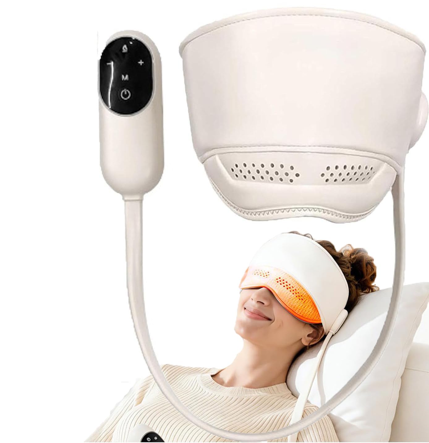 Masajeador Eléctrico 2 En 1 para Cabeza Y Ojos A | Para Aliviar El Estrés Y Favorecer El Descanso Y La Relajación. Cuenta Con 4 Modos, 3 Niveles De Calor