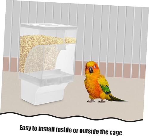 Miniatura 6 de STOBOK Comedero automático para pájaros sin ensuciar, accesorios para periquitos canarios, cacatúa, pinzón, periquito, semilla, contenedor de