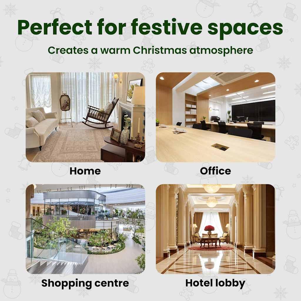 vidaXL Albero di Natale Artificiale con Rami Pieghevoli Verde 180 cm, Albero di Natale a forma di cono, decorazione resistente, luci festive con stringa bianca calda