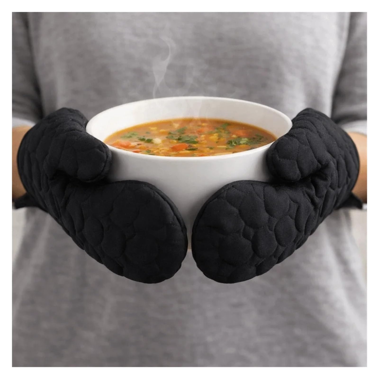 MRKU Guantes para Hornear, Guantes de Cocina Resistentes al Calor, Multicolor, Gruesos, Antideslizantes, Aptos para microondas, 4 Piezas.