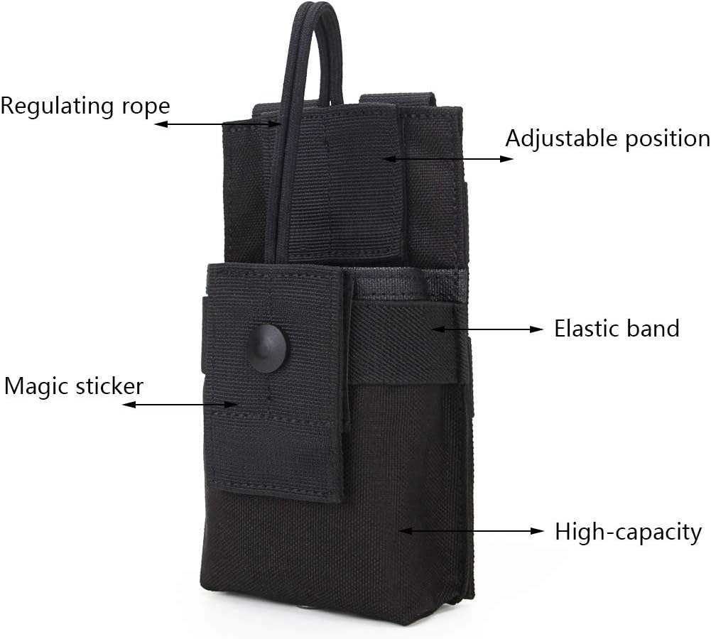 Tactical Molle Short Radio Pouch, Nylon Molle Tactical Radio Holster Holder Case for BaoFeng UV-5R UV82 Motorola XTS2500 XTS5000