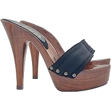 Kiara Shoes Black Clogs Heel HIGH 13cm - K9201 Nero