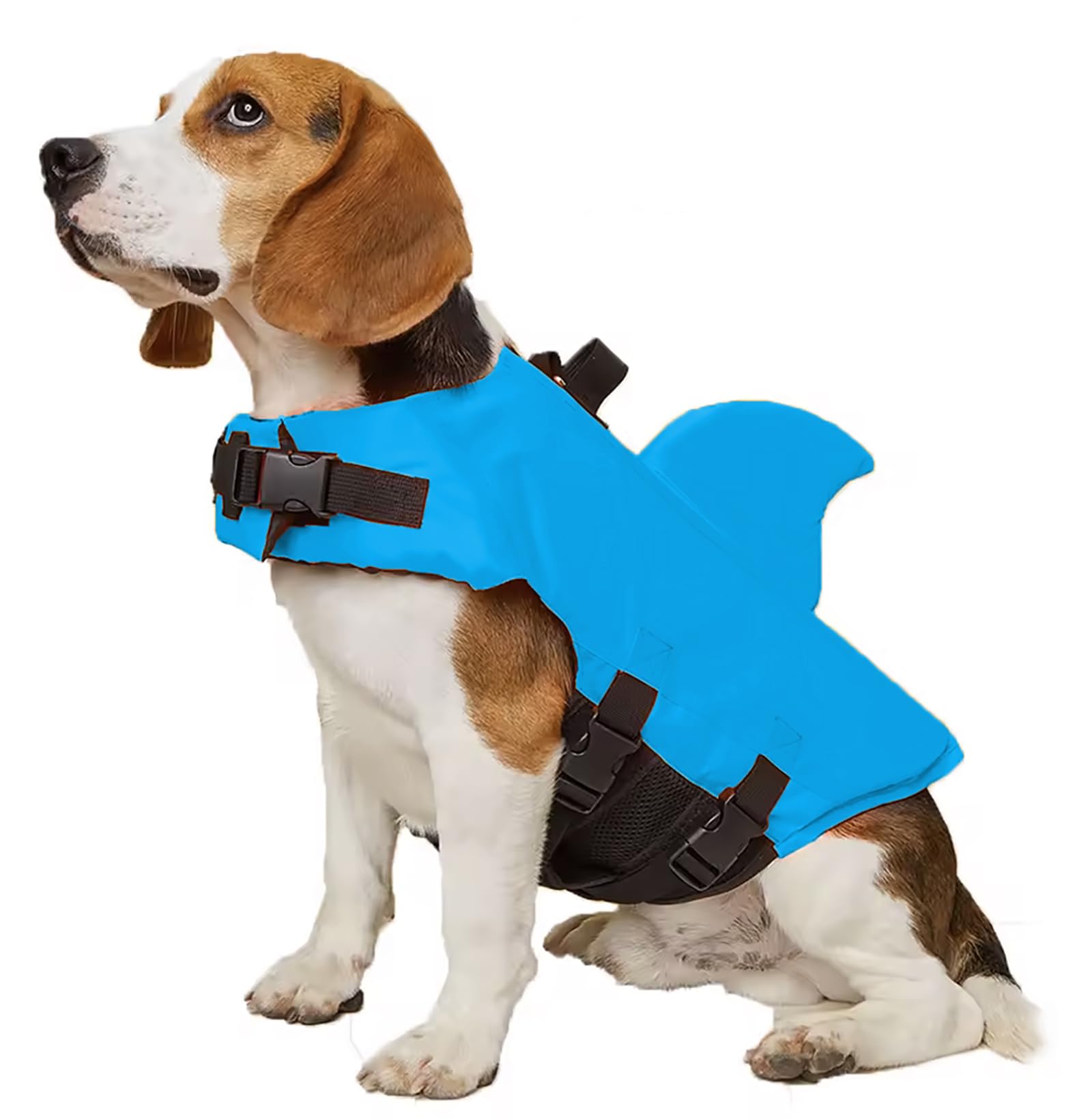 GabeFish Shark Gilet de sauvetage pour chien Bleu orange, M (Weight: 17-48lb/8-22kg), bleu