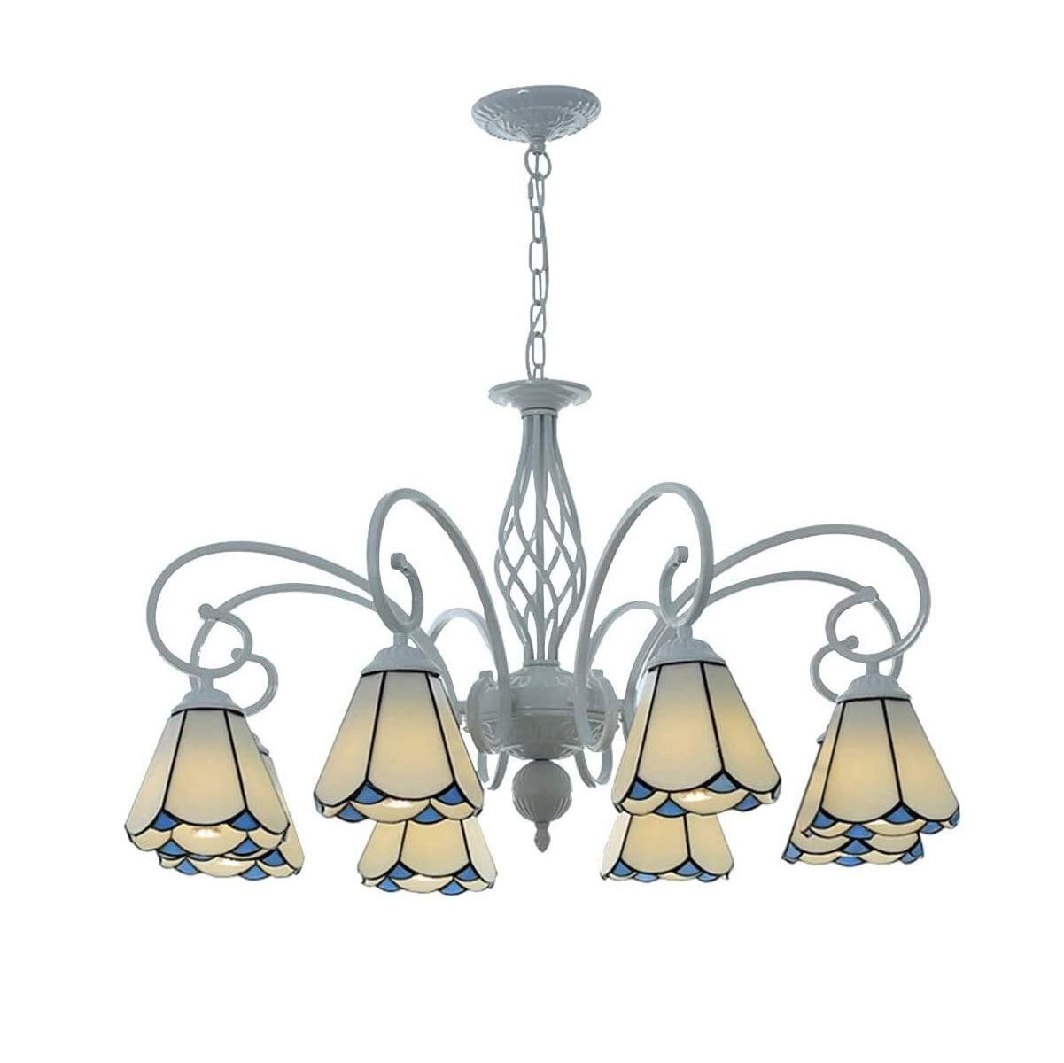 SYAXVOM Ceiling ht Chandelier Vintage Mediterranean Pendant hts Handmade Stained Glass hting Fixture for Bedroom Living Room Cafe Bar (Size : 6)
