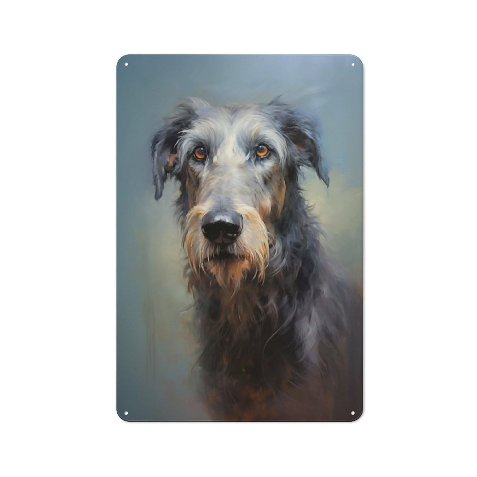 Junmoney Style-1 Metal Plaque 30X20cm With Irish Wolfhound For Hallway Wall, Rustic Decor, A Metal Wall Feature For Hallways And Entrance Areas