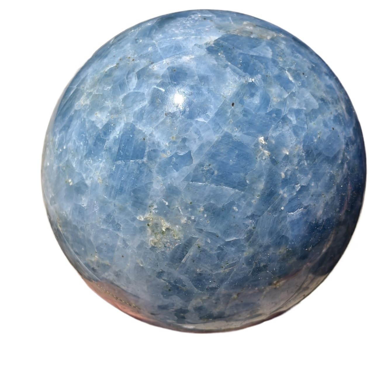 AARTERZZA 1pc 500-600g Blue Calcite Ball Quartz Crystal Ore Polishing