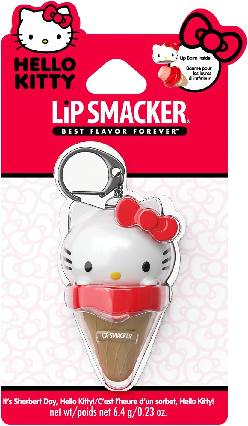 Hello Kitty Lip Balm, Ice Cream Flavored Moisturizing, Smoothing Soft Shine, Hydrating & Protecting Fun Tasty Flavors, Cruelty-Free - Ice Cream(Packaging may vary)