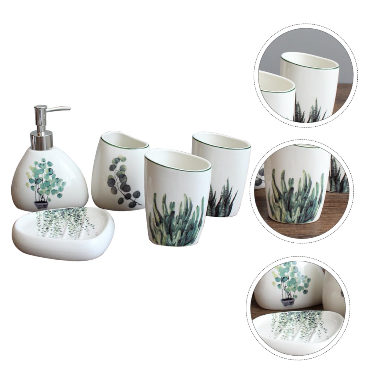 PRETYZOOM 5 Piezas Artículos De Tocador De Cinco De Vasos para Pasta De Dientes y Jabón Accesorios De Baño para Baño y Cocina Incluye Jabonera Vaso para Cepillo De Dientes para Enjuague Buca