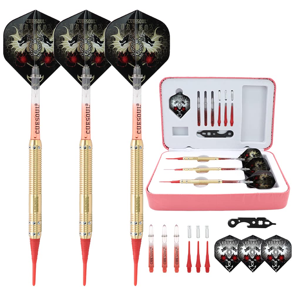 CUESOUL 16 Grams Deluxe Soft Tip Darts Set with Luxury Case（Dragon Series） — view 15