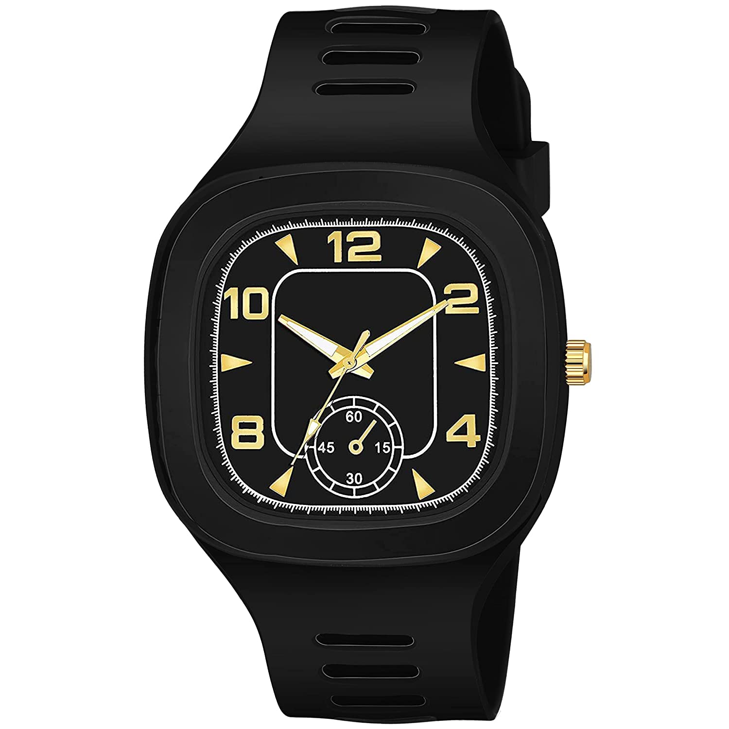 PIVOT New Analogue Silicone Belt Square dial Fancy Watch for Boys, Watch for Girls (Black) (B0B1N6PF5R) Amazon Price History, Amazon Price Tracker