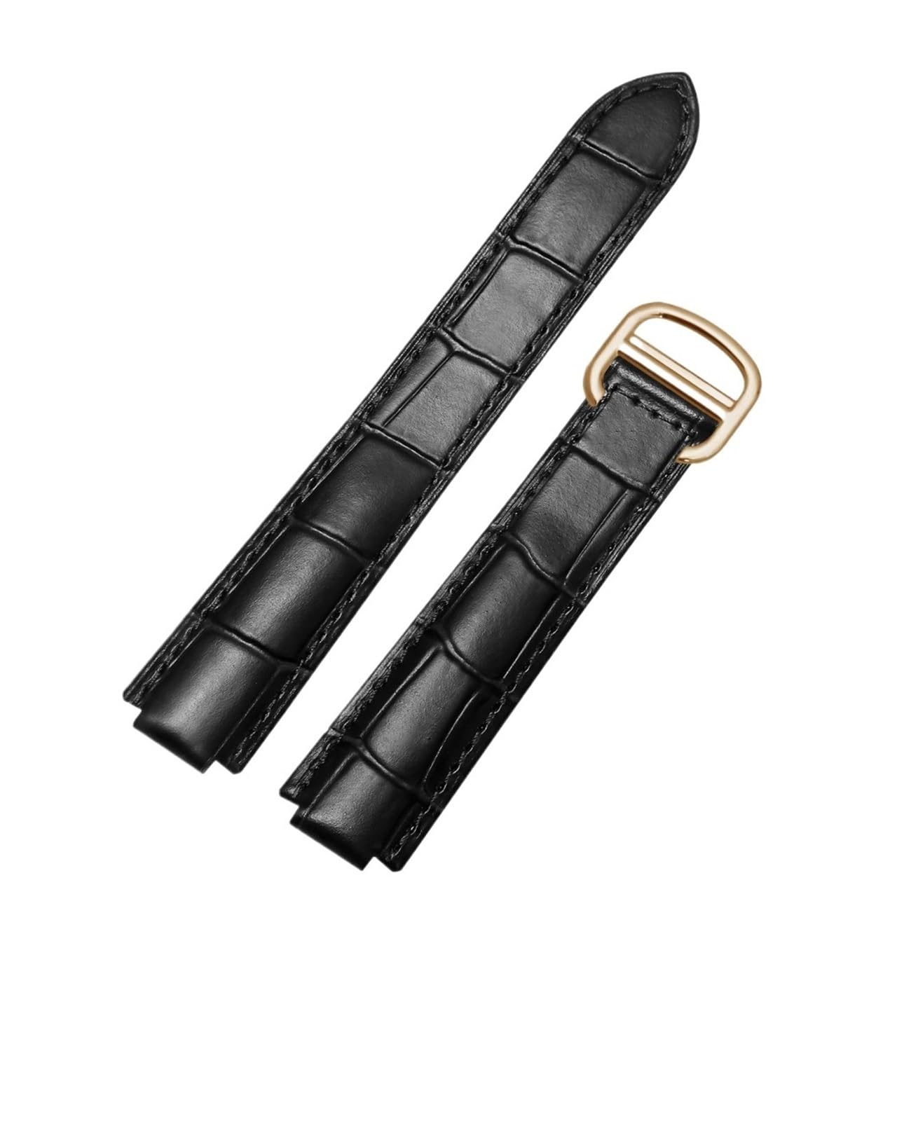 Cinturino in pelle for orologio. Compatibile con il bracciale Cartier Blue Balloon. Sostituisci il cinturino in pelle di mucca for donna da 16-9 mm, 18-11 mm, 20-12 mm, 22-14 mm.(Black-gold,8