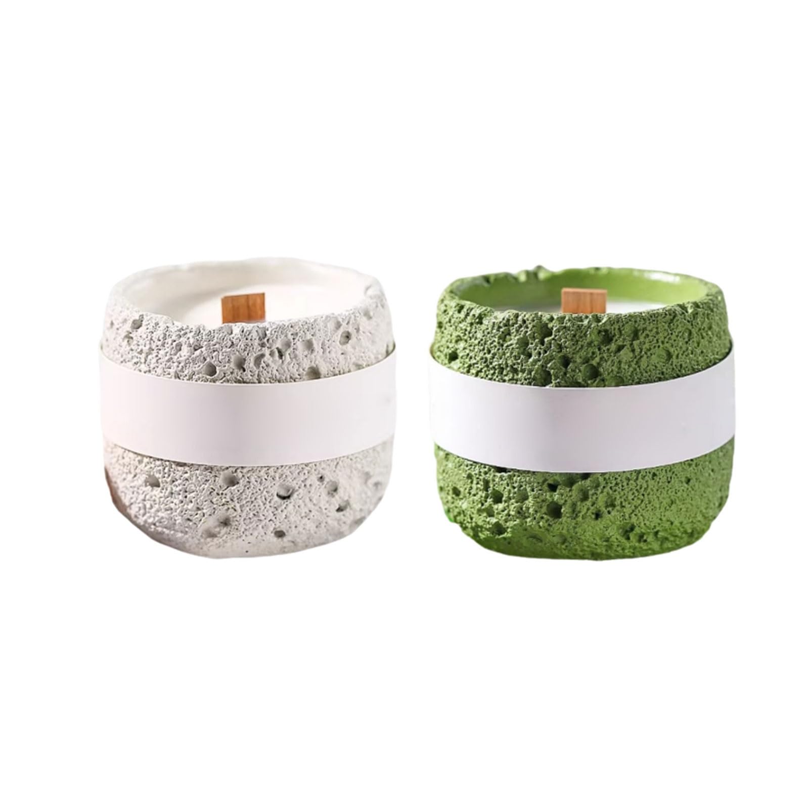 Compacto Velas de cerámica hechas con cera de soja y aceites esenciales botánicos, velas aromáticas reutilizables modernas, decoración del hogar de larga duración no es picante