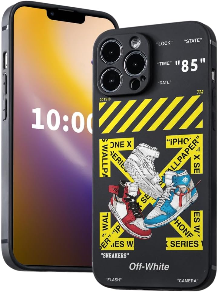 Cool Phone Case for iPhone 15 Pro Case for Boys Men Basketball Sneaker Street Aesthetic Shockproof Sports Designer Cases Compatible with iPhone 15 Pro iPhone 15 Pro Black 2