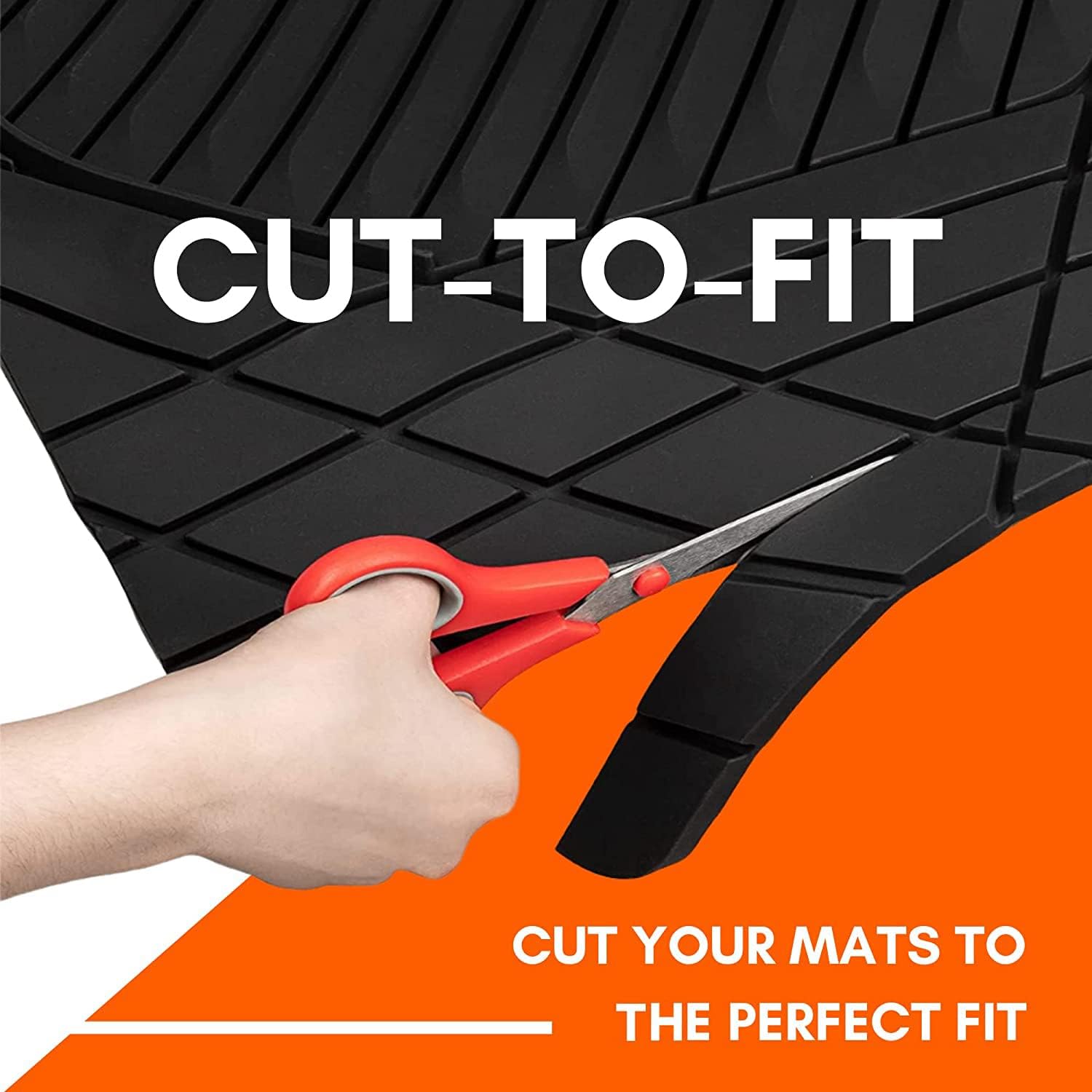 BaseLayer Cut-to-Fit™ Black Cargo Liner Mat - Universal Waterproof Floor Mats for Most Vehicles, Durable All-Weather Mats - Made in USA