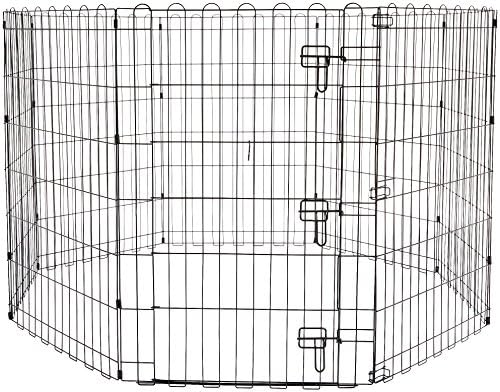 Amazon Basics Foldable Metal Dog and Pet Exercise Playpen - With door - 36-inch (91-cm)