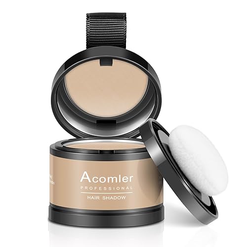 Miniatura 25 de Acomler Polvo para cubrir raíces para adelgazamiento, cabello gris, marrón oscuro para sombra de línea de cabello, cejas, línea de barba, puntos