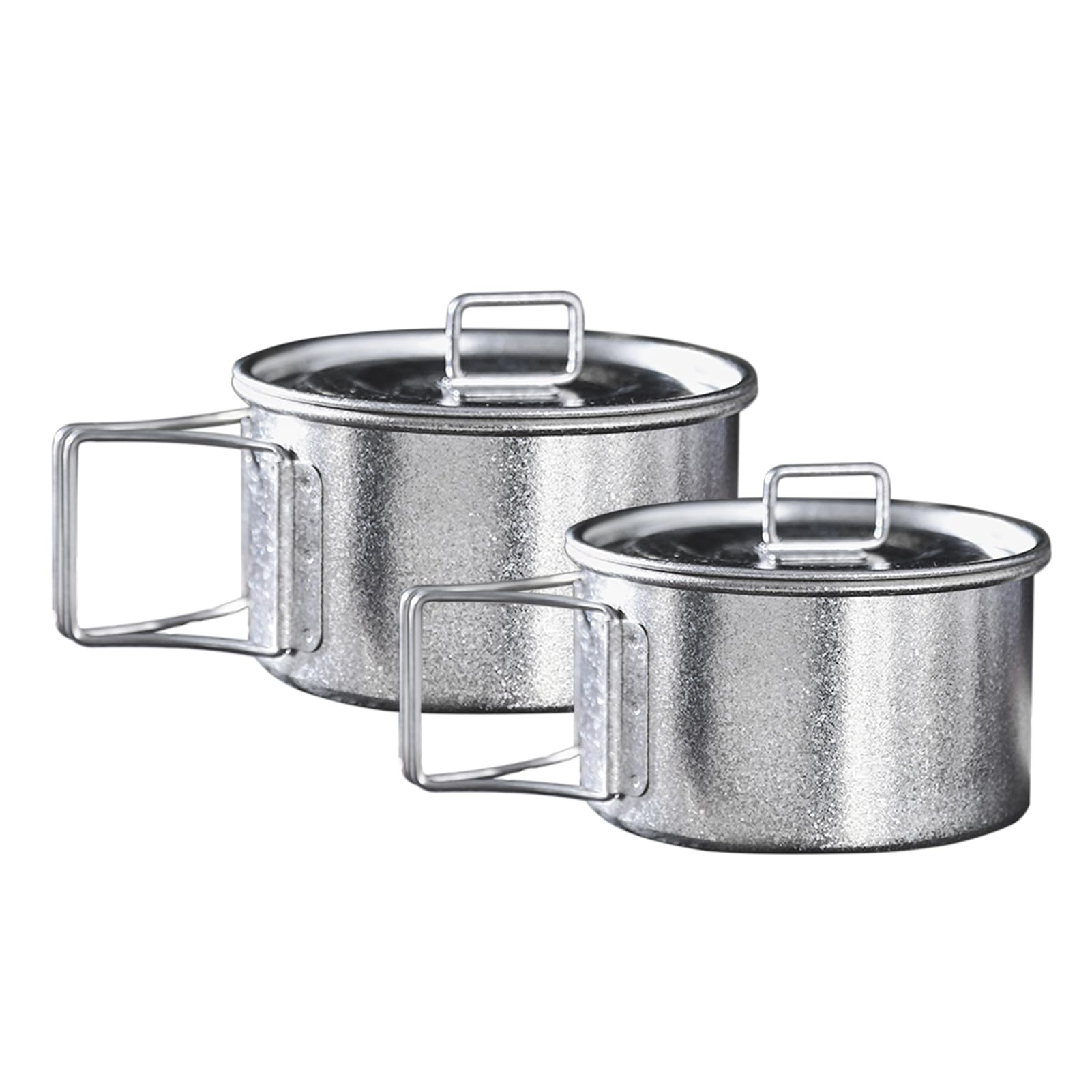 Tragbarer Ti-Camping-Schüsseltopf mit Verbrühungssicherem Griff – Ultraleichtes Kochgeschirr für Picknick und Camping – Eisblume 600 Ml, Dunkelgrau, Packung mit 2 Schüsseln Zum Kochen Im