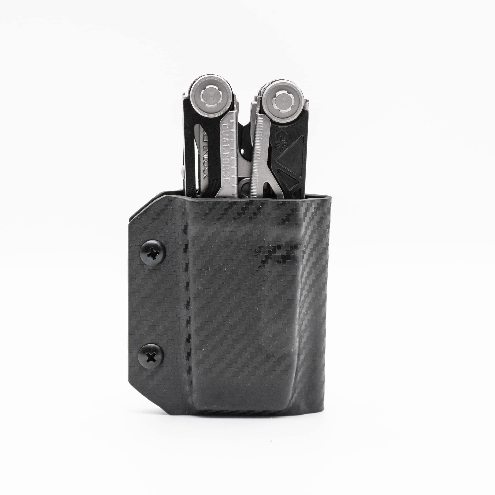 Clip & CarryKydex Multitool Sheath for The Gerber Dual-Force - Made in USA - Multi Tool Holder Holster - Carbon Fiber Black
