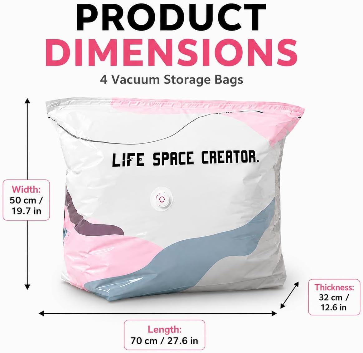4 Pcs No Pump Vacuum Storage Bags(Large), Better Life Space Storage Bags photo 9