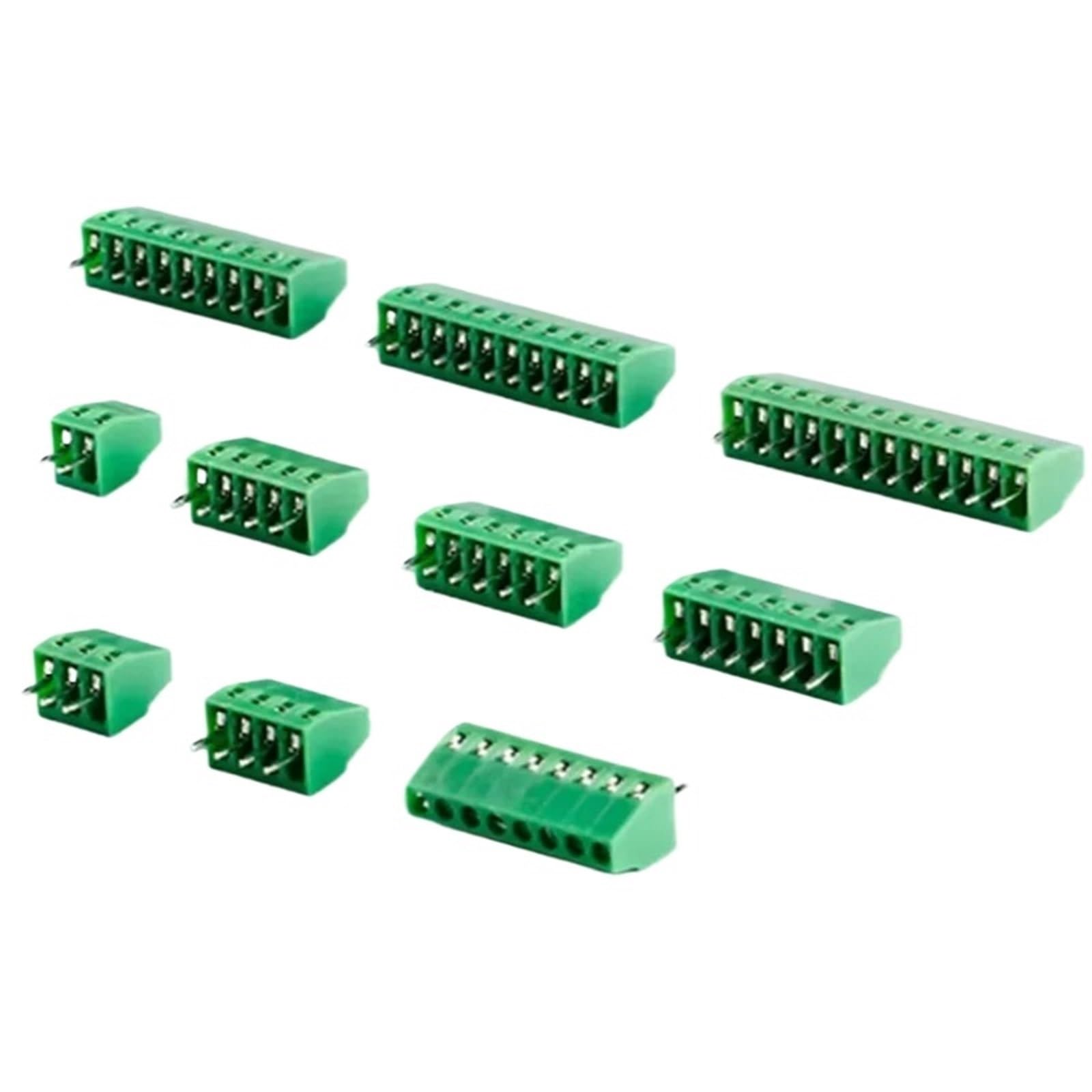 Lot de 60 borniers à vis KF128 2,54 mm for circuit imprimé, connecteurs 2P, 3P, 4P, 5P, 6P, 7P, 8P, 9P, 10P, 12P(4P)