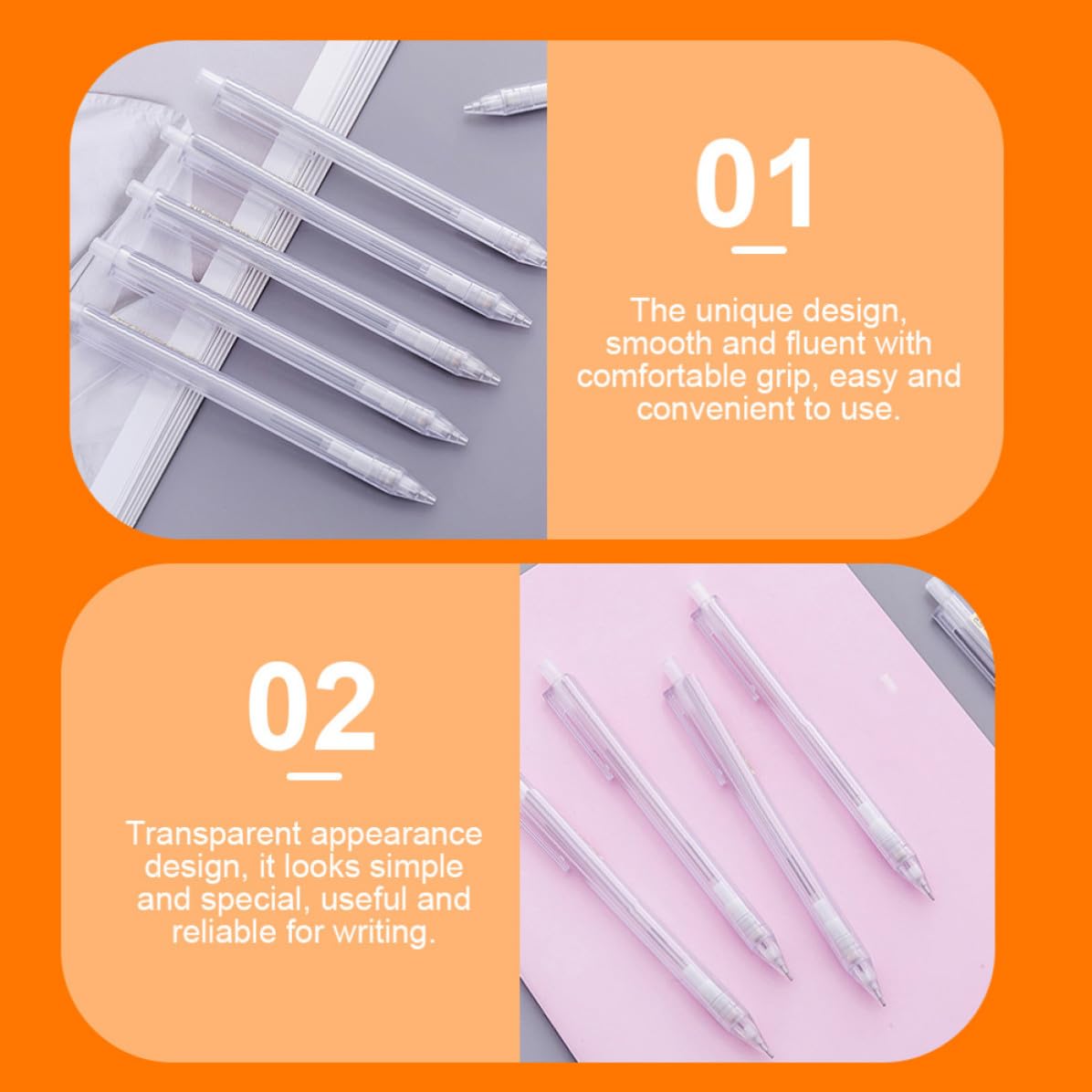 Lápices Mecánicos de Plástico 0, 5mm 50 Piezas Blanco