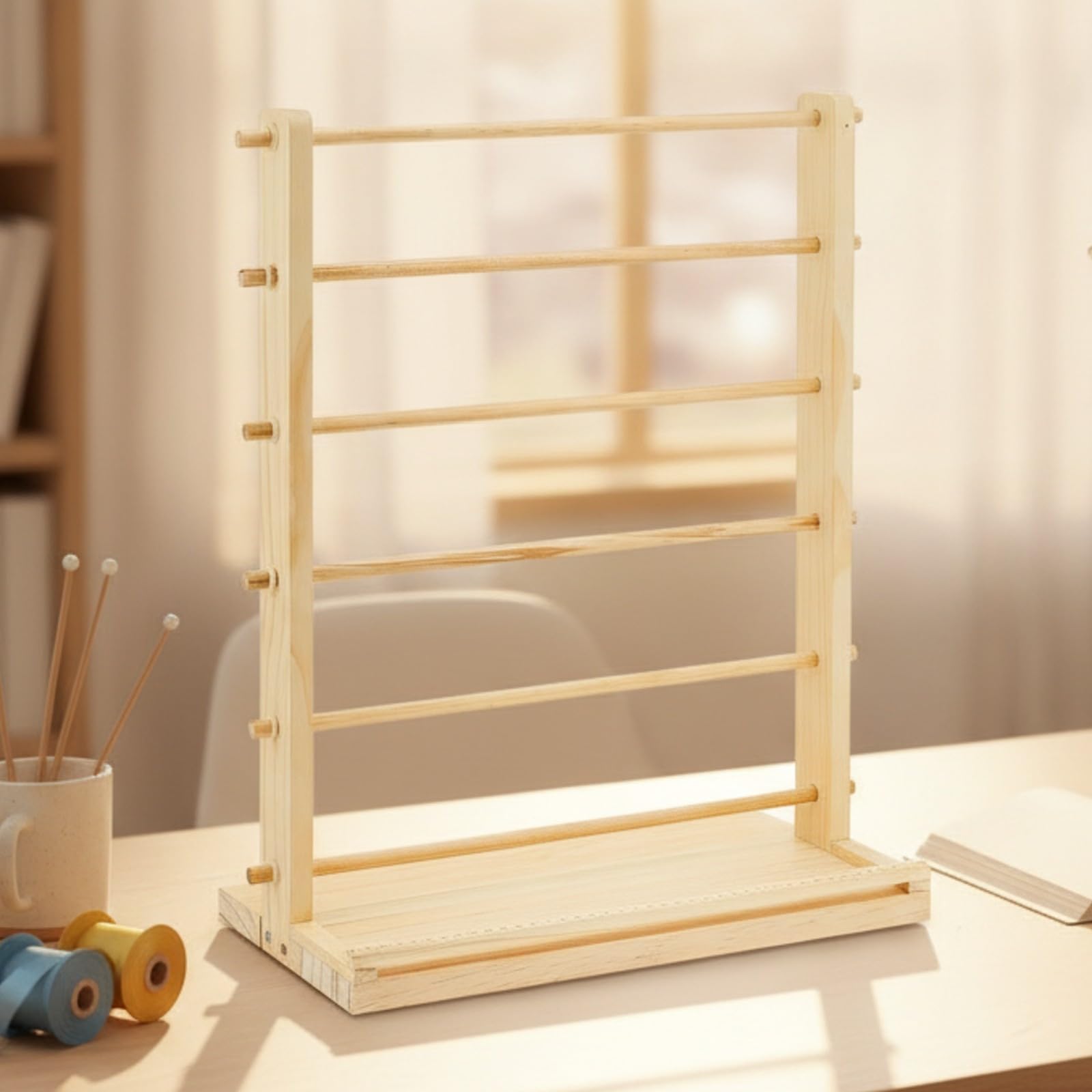 Organizador Madera para Escritorio | Multinivel, Resisn, Organizador con Ganchos, Estilo A