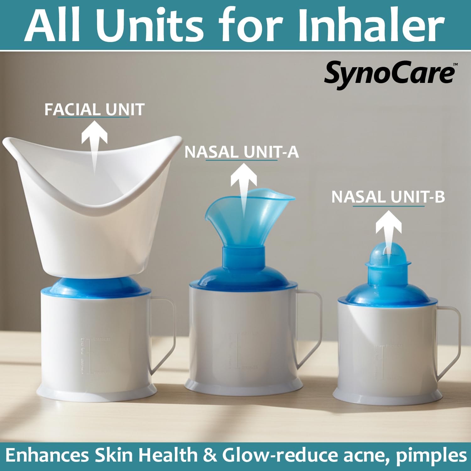 Synocare 3 in 1 Steamer for Cold & Cough | Sauna Steamer & Vaporizer for Skin & Face Steam, Steam Inhaler & Vaporizer Machine | Facial Steamer for Cough, Congestion & Sinus Relief for Adult & Kids 2