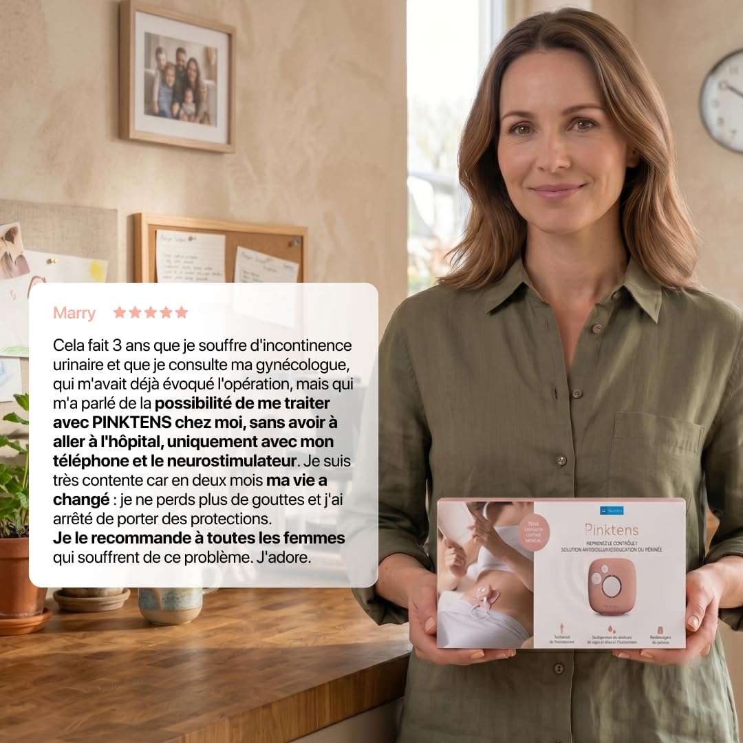 Pinktens Dispositif Médical Connecté, Contre les Douleurs Menstruelles et l'endométriose, Muscle et Renforce le Périnée, Prévention Incontinence, Descente d'Organe, Appareil de Musculation Pelvienne