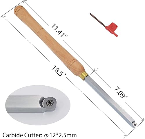 Miniatura 6 de MALAXA LIANXIAO - Herramientas de torneado de madera con punta de carburo, juego de torno de 5 piezas, acabado de detallador más fuerte, herramienta