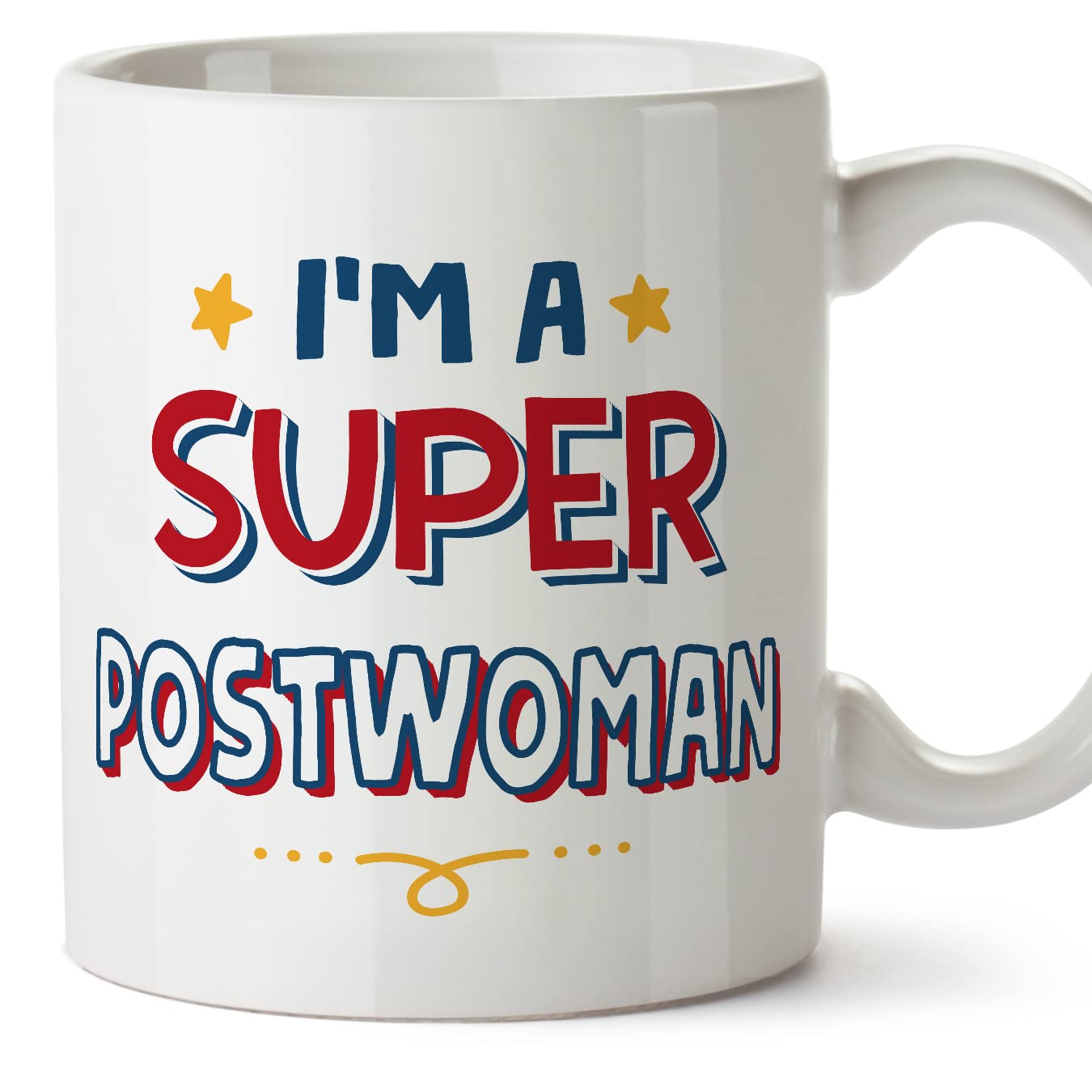 MUGFFINS Postwoman Woman Mug - in English - I'm Super - Funny Gift for Colleagues - Ceramic 11oz Mug